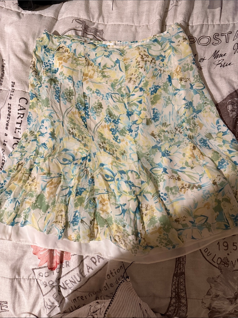 Pendleton Floral Circle Skirt in Blue, Green & Yellow y2k vintage